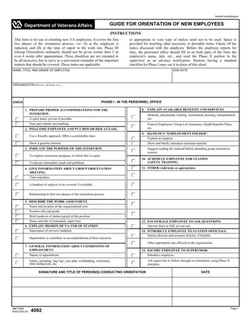 VA Form 4092 Preview