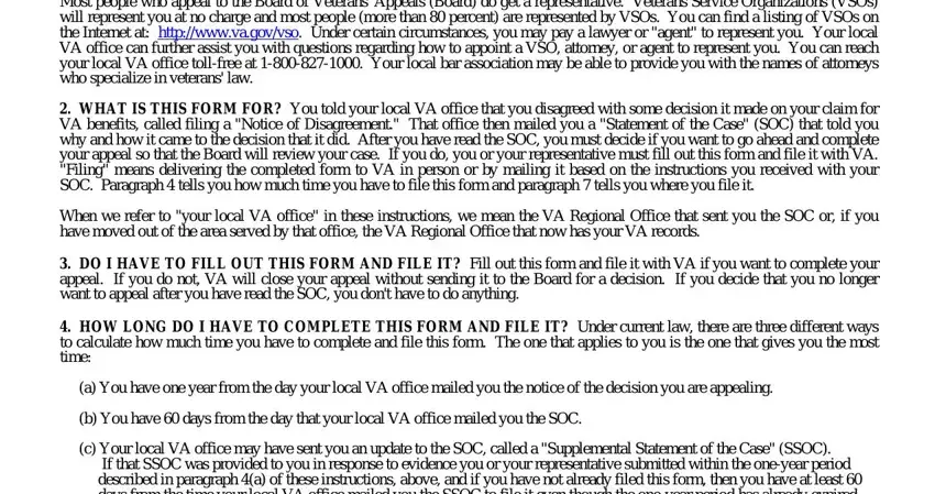 Filling in Va Form 9 Appeal step 4