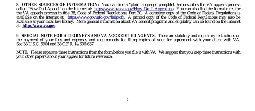 Filling out Va Form 9 Appeal part 5