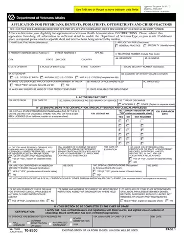 Va Form Application Physician Preview