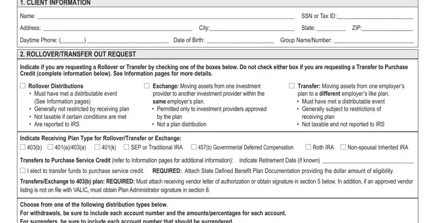 filling out valic cash distribution form part 1