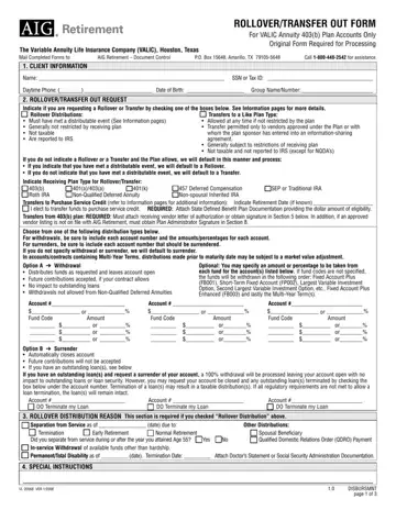 Valic Form 403B Rollover Preview