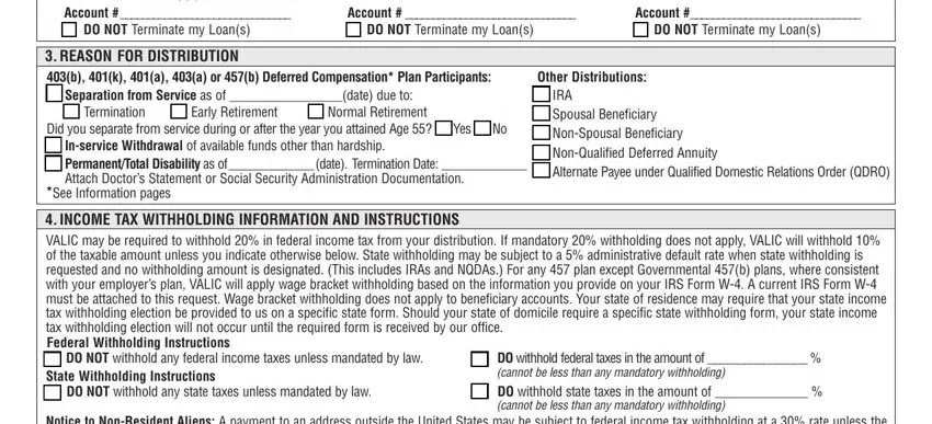 Filling in valic distribution form part 2