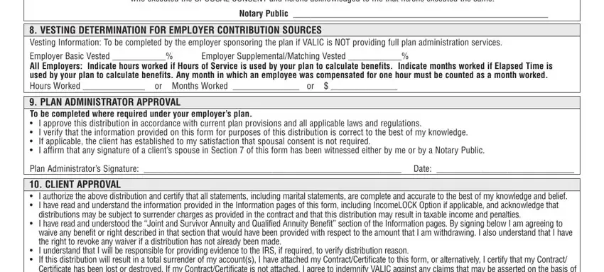 Finishing valic distribution form step 5