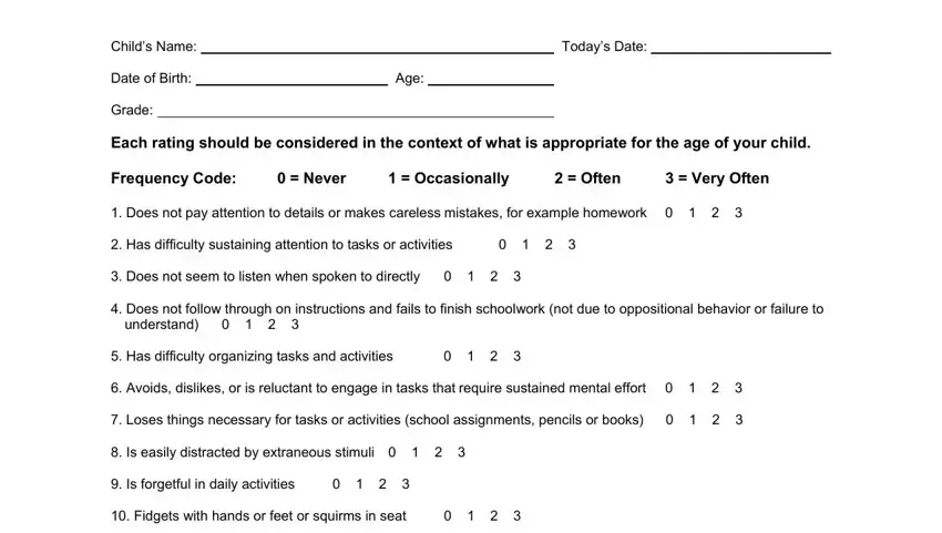 stage 1 to filling out online vanderbilt assessment