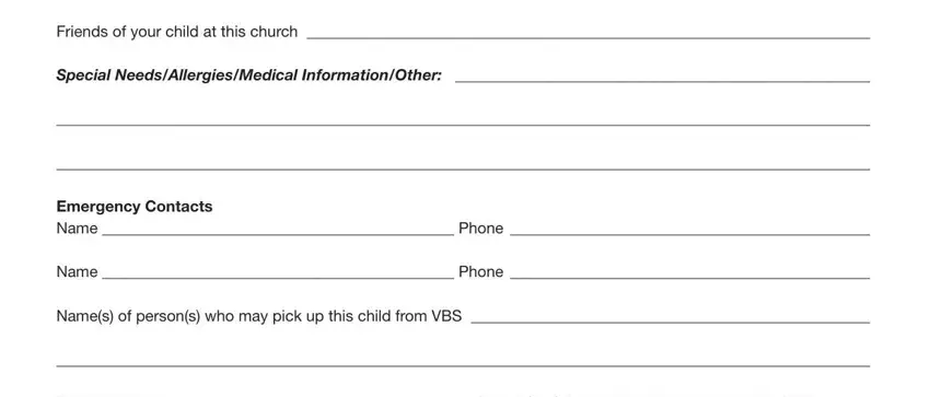 stage 2 to finishing vacation bible school registration form