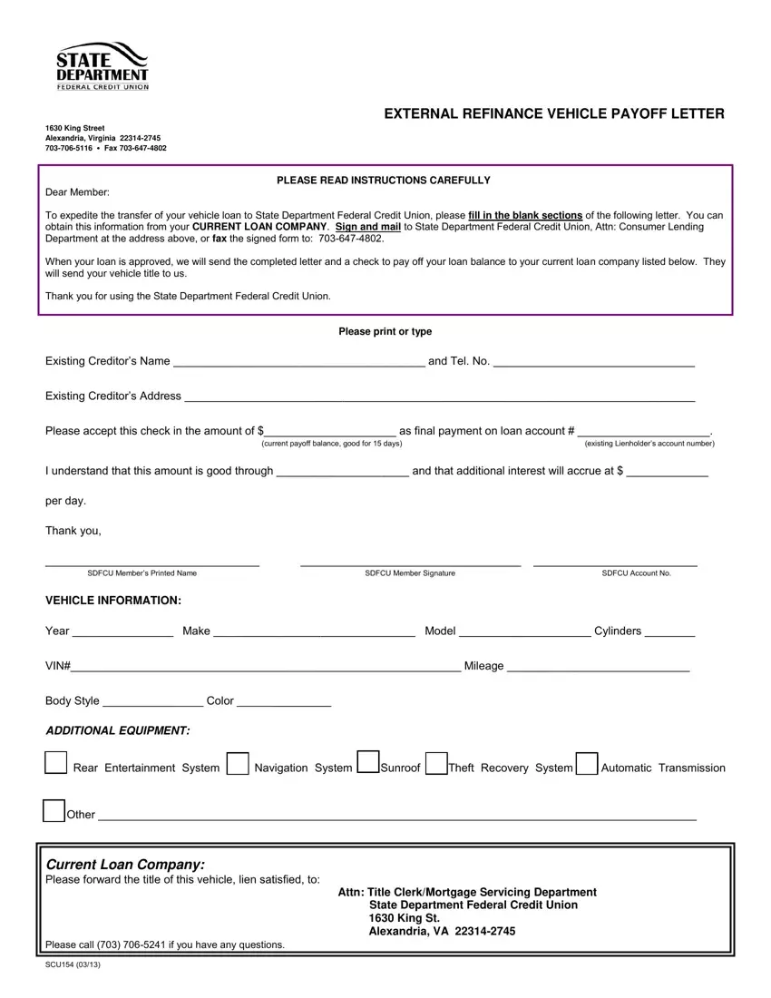 Vehicle Payoff Sample Letter Fill Out Printable PDF Forms Online