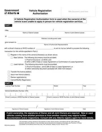 Vehicle Registration Form Preview