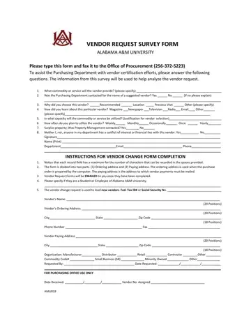 Vendor Survey Form Preview