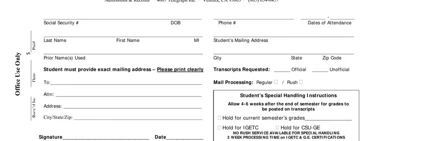 portion of blanks in how to ventura college form