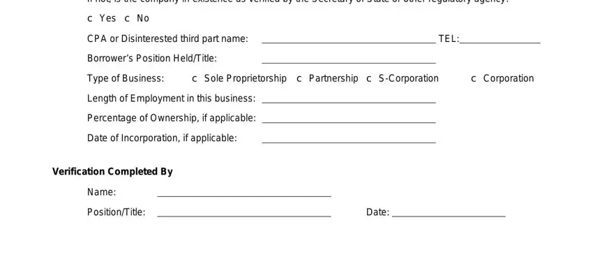 Filling in payroll verification form step 2