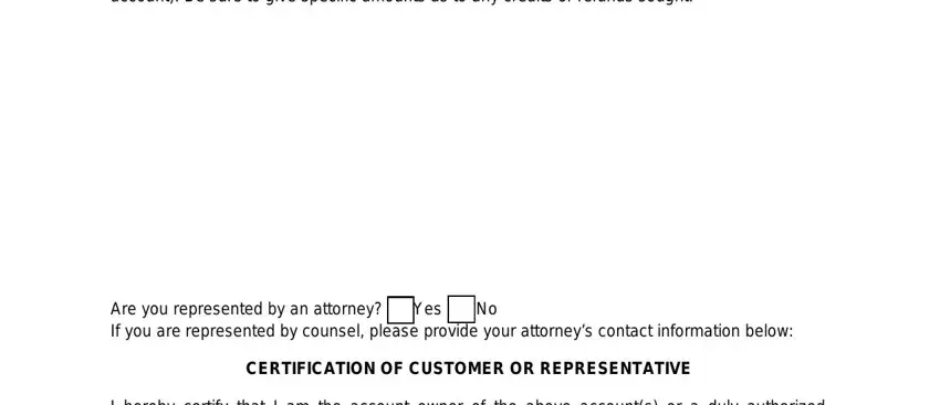 Filling in notice of dispute form verizonwireless step 3