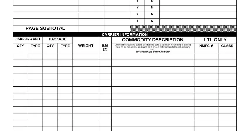 step 5 to filling out standard bol download