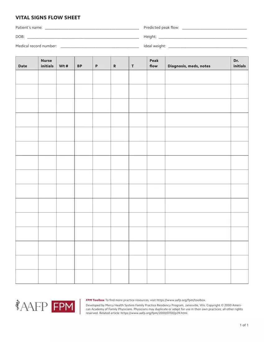 Vital Signs Flow Sheet ≡ Fill Out Printable PDF Forms Online