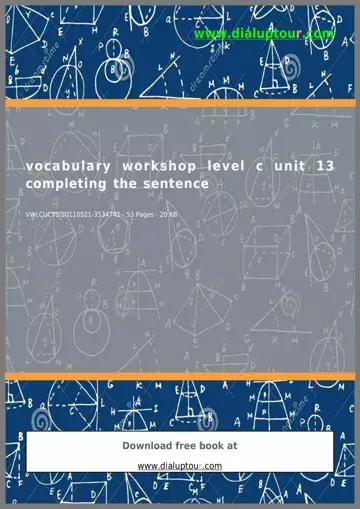 Vocabulary Workshop Level C Preview