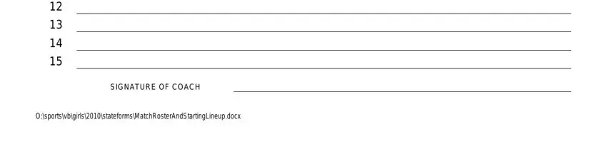 Filling in printable volleyball lineup sheet step 3