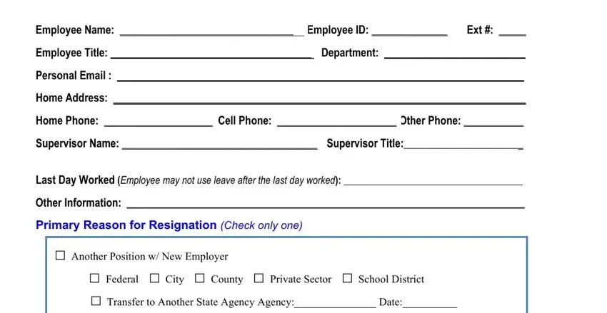 Voluntary Resignation Form California