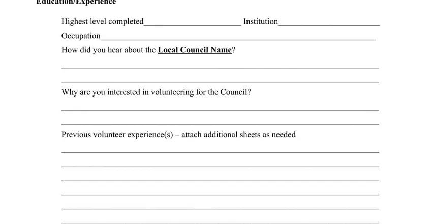 stage 3 to finishing volunteer application template
