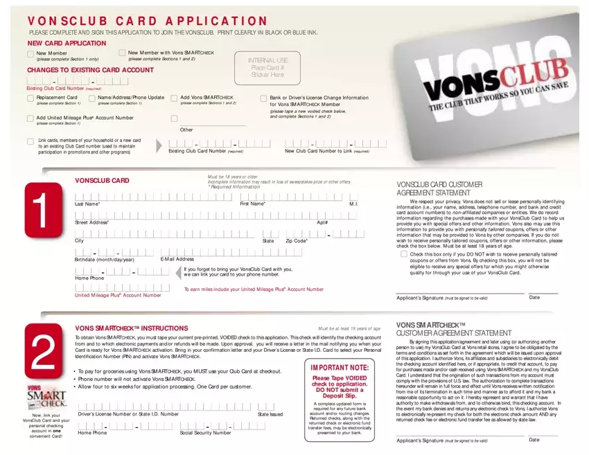 Vons Club Savings first page preview