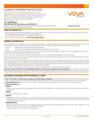 Voya Claimant Statement Preview