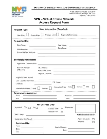 Vpn Access Request Form Preview