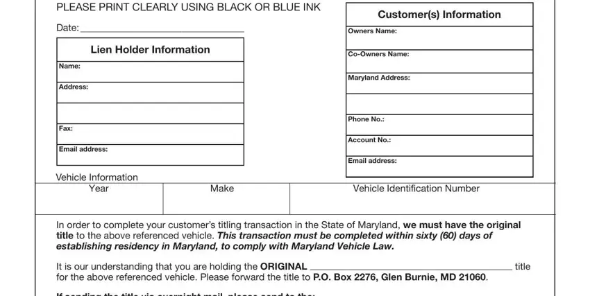 filling out maryland out of state lienholder letter step 1