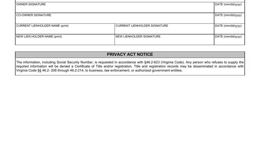 Filling out dmv 66 vsa form stage 4