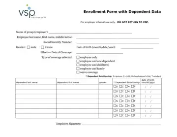 Vsp Enrollment Form Dependent Data Preview