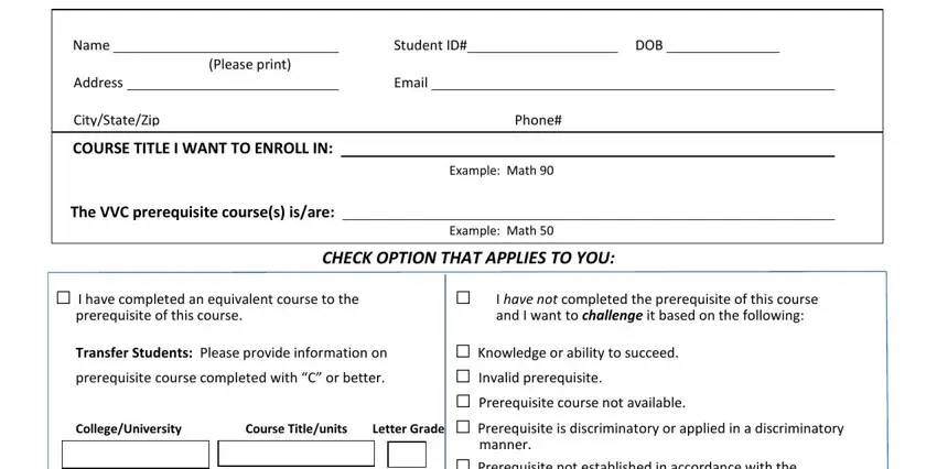 stage 1 to filling out vvc challenge