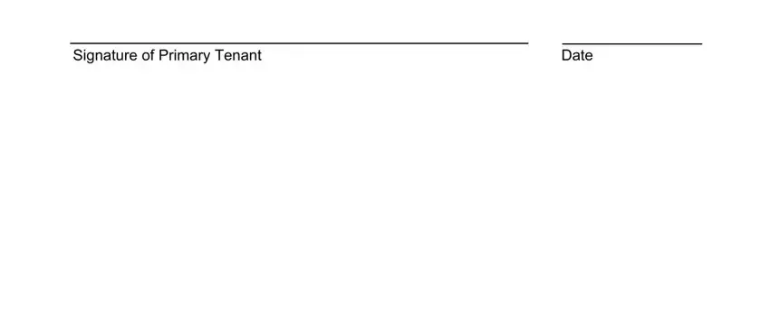 nyc hra form w 147q Signature of Primary Tenant, and Date fields to fill out