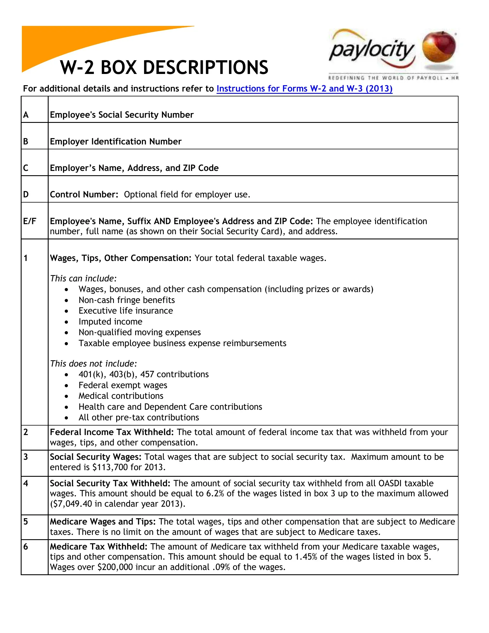 W2 Form On Paylocity Fill Out Printable PDF Forms Online