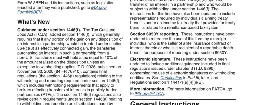 example of fields in w8ben irs