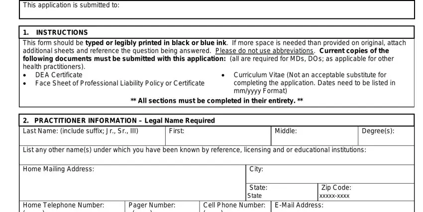 portion of blanks in washington credentialing application