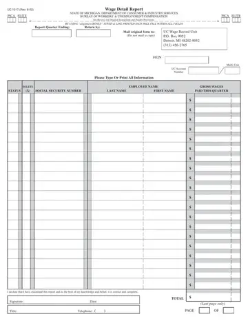 Wage Detail Report Form Preview