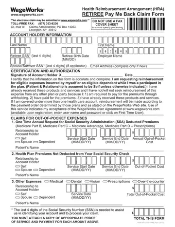 Wageworks Retiree Form Preview