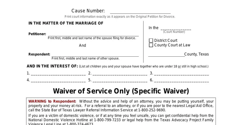 example of gaps in waiver svc divorce