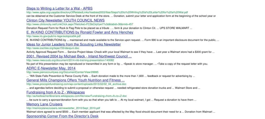 Filling out walmart gift card donation request step 2