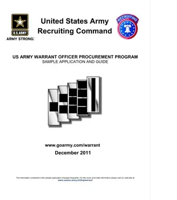 Warrant Officer Packet Form Preview