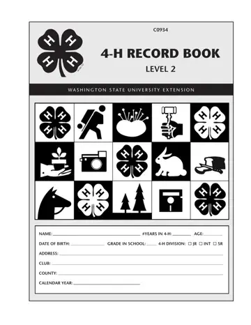 Washington 4 H Record Book Form Preview