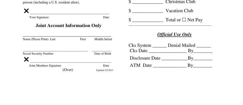 printable employment applications for wawas I hereby make application in Wawa, Your Signature, Date, Joint Account Information Only, Middle Initial Name Please Print, First, Date of Birth Social Security, Joint Members Signature Over, Date, Christmas Club, Vacation Club, Total or  Net Pay, Official Use Only, Cks System  Denial Mailed  Cks, and Disclosure Date By blanks to fill out