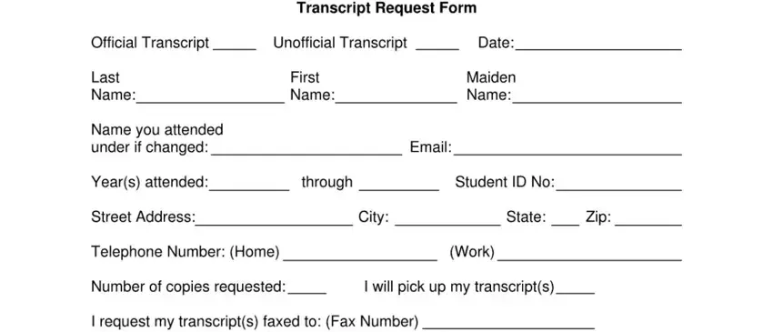 Waycross College Transcript Form empty spaces to consider