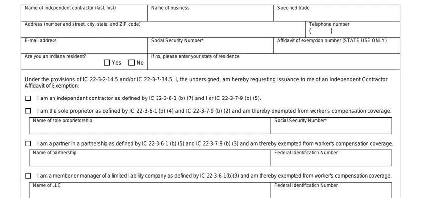 entering details in workers comp waiver indiana part 1