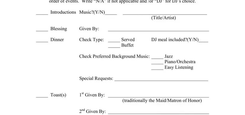 Entering details in wedding party list pdf part 4