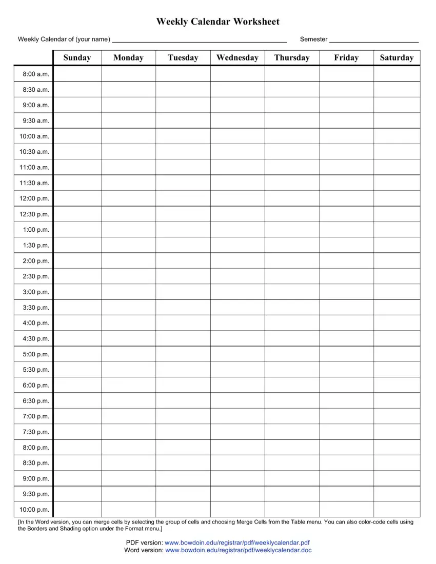 Weekly Calendar ≡ Fill Out Printable PDF Forms Online Weekly Calendar ≡ Fill Out Printable PDF Forms Online