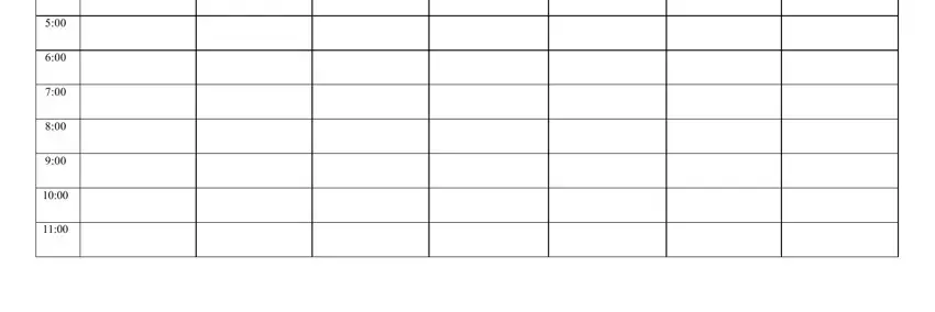 Filling out fill calendar stage 2