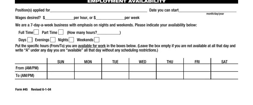 Entering details in weis application employment stage 2