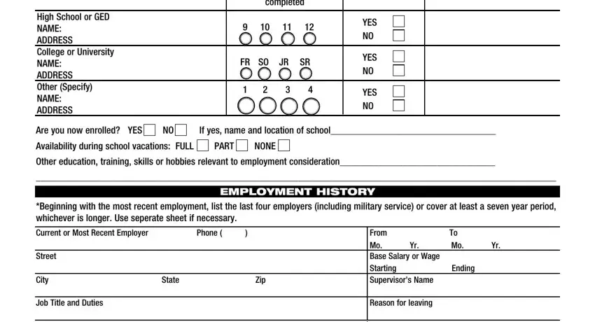 part 3 to filling out weis application employment