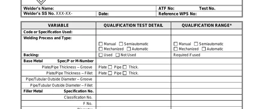 step 1 to filling out welder qualification format