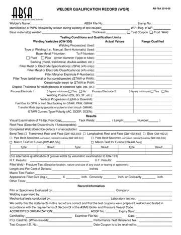 Welder Qualification Form Preview