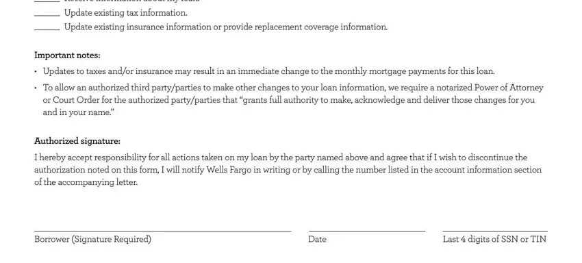 Filling out wells fargo release form stage 2